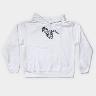 Geometric Origami Horse Kids Hoodie